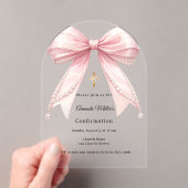 Pink bow pearls girl luxury Confirmation arch Acryleinladungen (Insitu (Handheld))