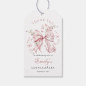 Pink Bow Pearls Quinceañera Vielen Dank für Ihre U Geschenkanhänger (Vorderseite)