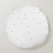 Pink Bow Personalisiert Individuelle Name Girl Rundes Kissen (Rückseite)