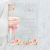 Pink Bow Petals & Prosecco Blush Brautparty Acryleinladungen