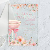 Pink Bow Petals & Prosecco Blush Brautparty Acryleinladungen