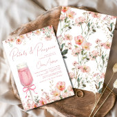 Pink Bow Petals & Prosecco Blush Brautparty Einladung