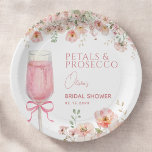 Pink Bow Petals & Prosecco Blush Brautparty Pappteller<br><div class="desc">Machen Sie Ihr Brautparty stilvoll und praktisch mit unseren rosa Bow Petals & Prosecco Blush Brautparty Paper Tellern. Diese Teller mit einem sanften, blauen Design, einem zarten rosa Bogen und floralen Akzenten verleihen Ihrem Fest Eleganz. Sie sind perfekt zum Servieren von Brunch, Desserts oder Snacks geeignet, sie sind robust, haltbar...</div>