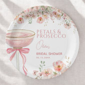 Pink Bow Petals & Prosecco Blush Brautparty Pappteller