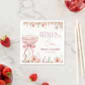 Pink Bow Petals & Prosecco Blush Brautparty Serviette (Beispiel)