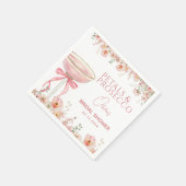 Pink Bow Petals & Prosecco Blush Brautparty Serviette (Ecke)