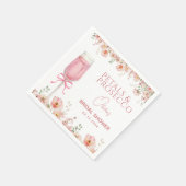 Pink Bow Petals & Prosecco Blush Brautparty Serviette (Ecke)