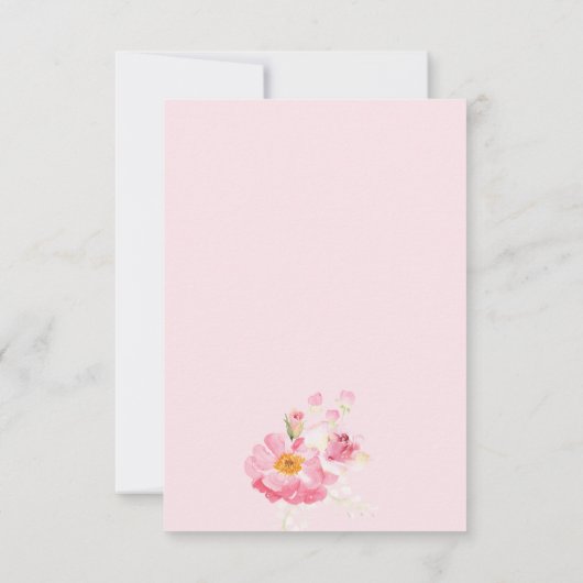 Pink Bow Petals Prosecco Brautparty Dankeskarte (Rückseite)