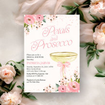 Pink Bow Petals und Prosecco Brautparty
