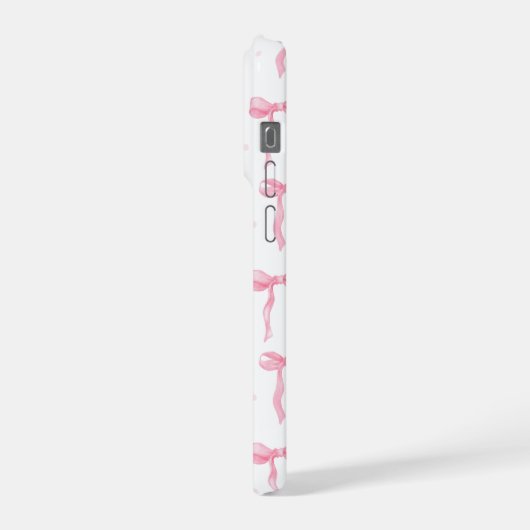Pink Bow Phone Case – Chic Black & Blush Pattern iPhone Hülle (Linke Seite)