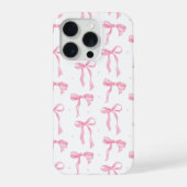 Pink Bow Phone Case – Chic Black & Blush Pattern iPhone Hülle (Rückseite)