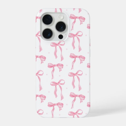 Pink Bow Phone Case – Chic Black & Blush Pattern iPhone Hülle (Rückseite)