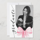 Pink Bow Photo 2026 Graduation Invitation Einladung (Vorderseite)