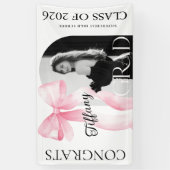 Pink Bow Photo Graduation Banner (Vertikal)
