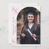 Pink Bow Photo Graduation Party Einladung (Rückseite)