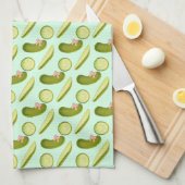 Pink Bow Pickles Geschirrtuch (Viertel Falte)