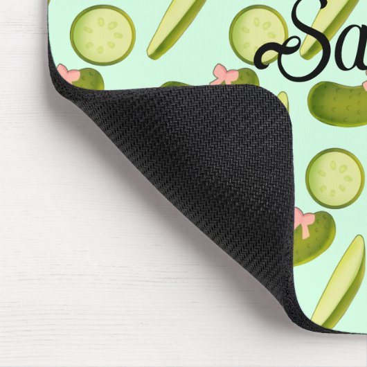 Pink Bow Pickles Mousepad (Ecke)