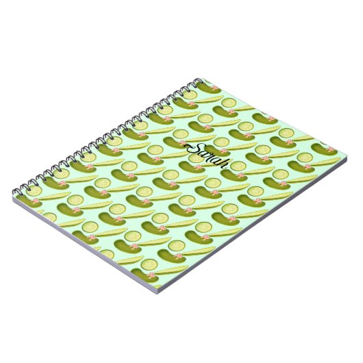 Pink Bow Pickles Notizblock (Linke Seite)