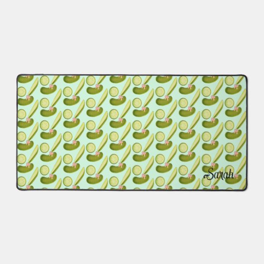 Pink Bow Pickles Schreibtischunterlage (Vorderseite)