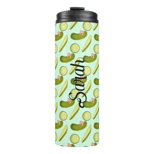 Pink Bow Pickles Thermosbecher (Vorderseite)