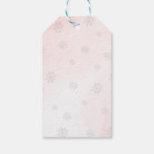 Pink Bow Pine Trees Winter Onederland 1st Birthday Geschenkanhänger (Rückseite)