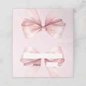 Pink Bow Place Cards | Elegant Folded Platzkarte (Außenseite Aufgefaltet)