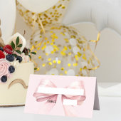 Pink Bow Place Cards | Elegant Folded Platzkarte
