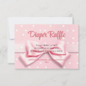 Pink Bow Polka Dots Diaper Raffle Enclosure Card Dankeskarte (Vorderseite)