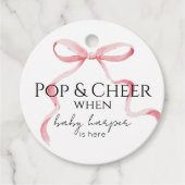 Pink Bow Pop And Cheer  Geschenkanhänger (Vorderseite)