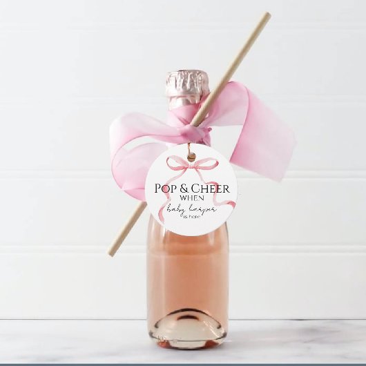 Pink Bow Pop And Cheer  Geschenkanhänger