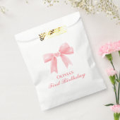 Pink Bow Preppy Coquette 1. Geburtstag Geschenktütchen (Versiegelt)