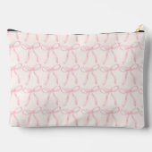 Pink Bow Print, Niedlich und Coquette Accessory Po Zubehörtasche (Rückseite)