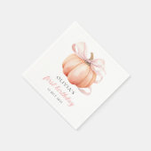Pink Bow Pumpkin 1. Geburtstag Serviette (Ecke)