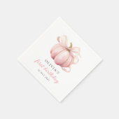 Pink Bow Pumpkin 1. Geburtstag Serviette (Ecke)