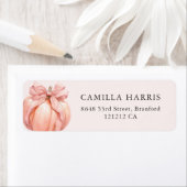 Pink Bow Pumpkin Address Labels (Insitu)