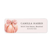 Pink Bow Pumpkin Address Labels (Vorne)