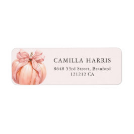Pink Bow Pumpkin Address Labels