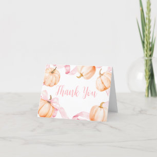 Pink Bow Pumpkin Baby Dusche Dankeskarte