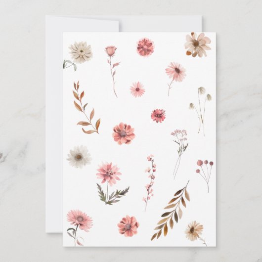 Pink Bow Pumpkin Baby Dusche Einladung (Rückseite)