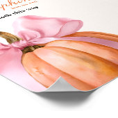 Pink Bow Pumpkin Baby Dusche "Foto Booth This way Poster (Ecke)