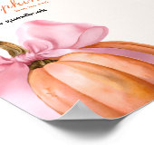 Pink Bow Pumpkin Baby Dusche Gästebuch Schild (Ecke)