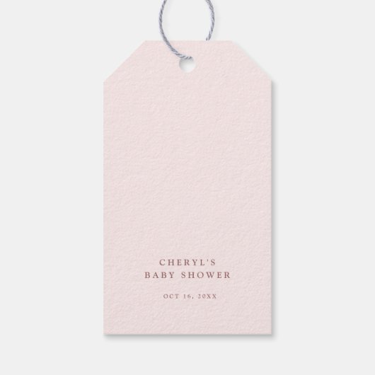 Pink Bow Pumpkin Baby Dusche Geschenkanhänger (Rückseite)