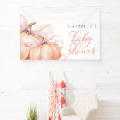 Pink Bow Pumpkin Baby Dusche Hintergrund Banner (InSitu)