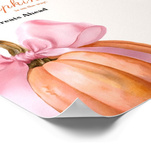 Pink Bow Pumpkin Baby Dusche "Sweet Leckereien Ahe Poster (Ecke)