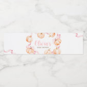Pink Bow Pumpkin Baby Dusche Wasserflaschenetikett (Einzelnes Label)