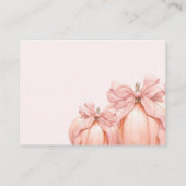 Pink Bow Pumpkin Baby Duschkabine Windelwanne Begleitkarte (Rückseite)
