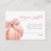 Pink Bow Pumpkin Baby Duschkabine Windelwanne Begleitkarte (Vorderseite)