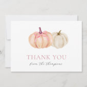 Pink Bow Pumpkin Baby Girl Danke (Vorderseite)