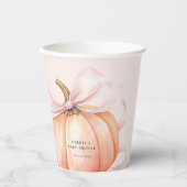 Pink Bow Pumpkin Baby Shooting Paper Cup Pappbecher (Vorderseite)