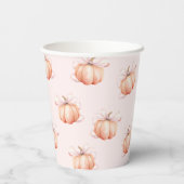Pink Bow Pumpkin Baby Shooting Paper Cup Pappbecher (Rückseite)